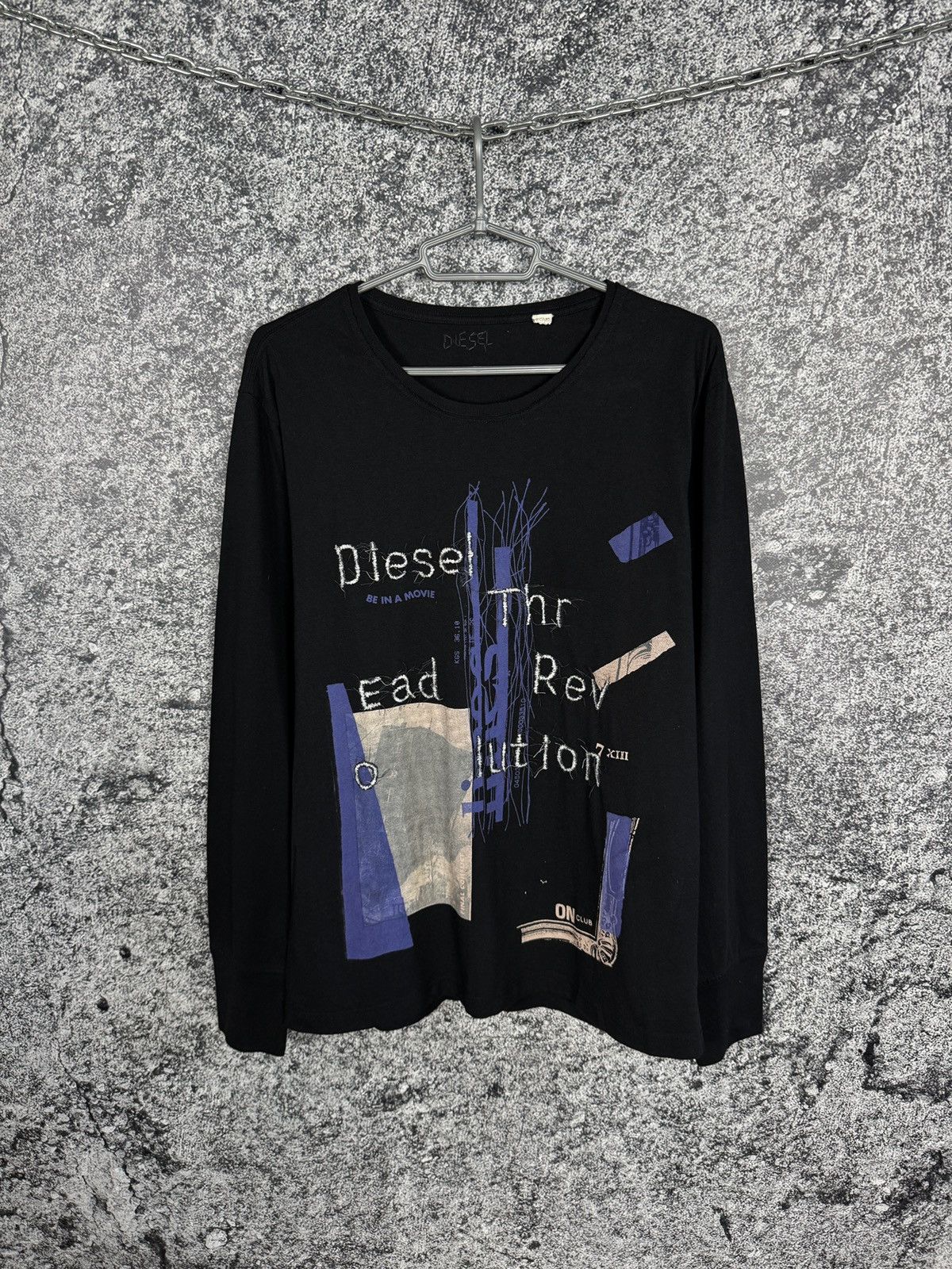 Diesel Men’s Diesel Long Sleeve Graphic T-Shirt Black Size XL Size US XL / EU 56 / 4 - 1 Thumbnail