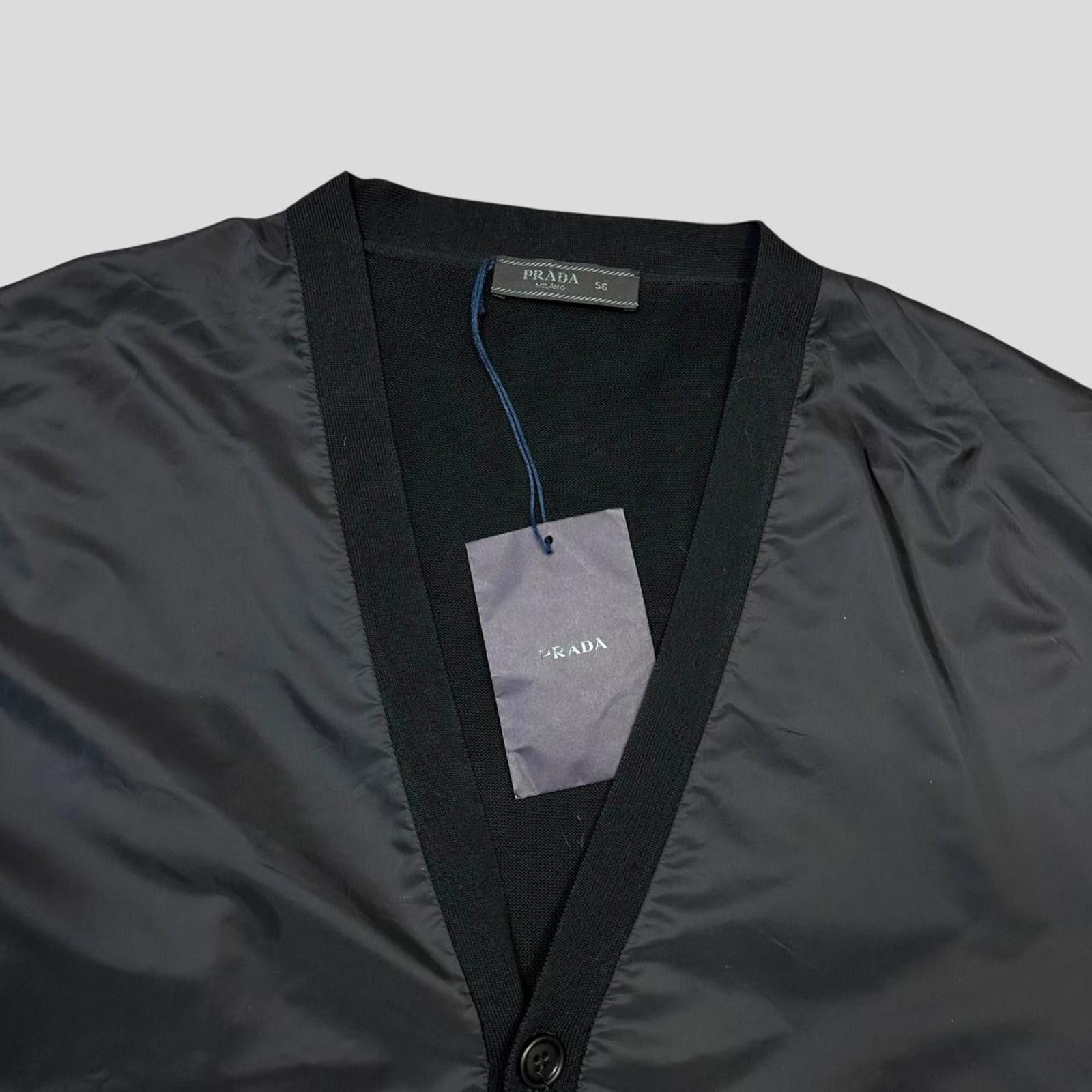 Prada Prada 2014 Red Tab Black Nylon Panelled Cardigan IT56 L/XL Size US L / EU 52-54 / 3 - 3 Thumbnail