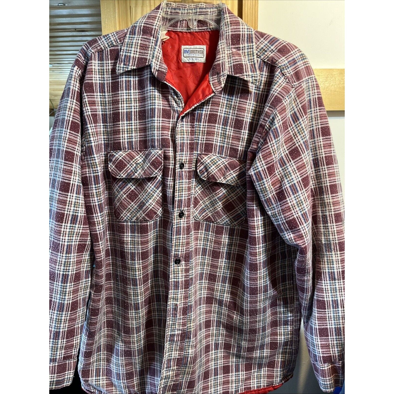 FiveBrother VTG Five Brother Flannel Shirt Men Large 16 Cotton Polyester Size US XL / EU 56 / 4 - 15 Thumbnail
