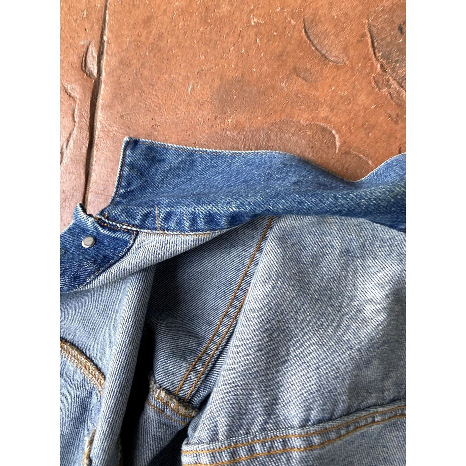 Dickies VINTAGE 90s DICKIES Trucker Work Denim Jean Jacket Men’s XL Light Wash Blue 80s 90s Classic Outerwear Workwear Mens Jacket Size US 36 / EU 52 - 4 Thumbnail