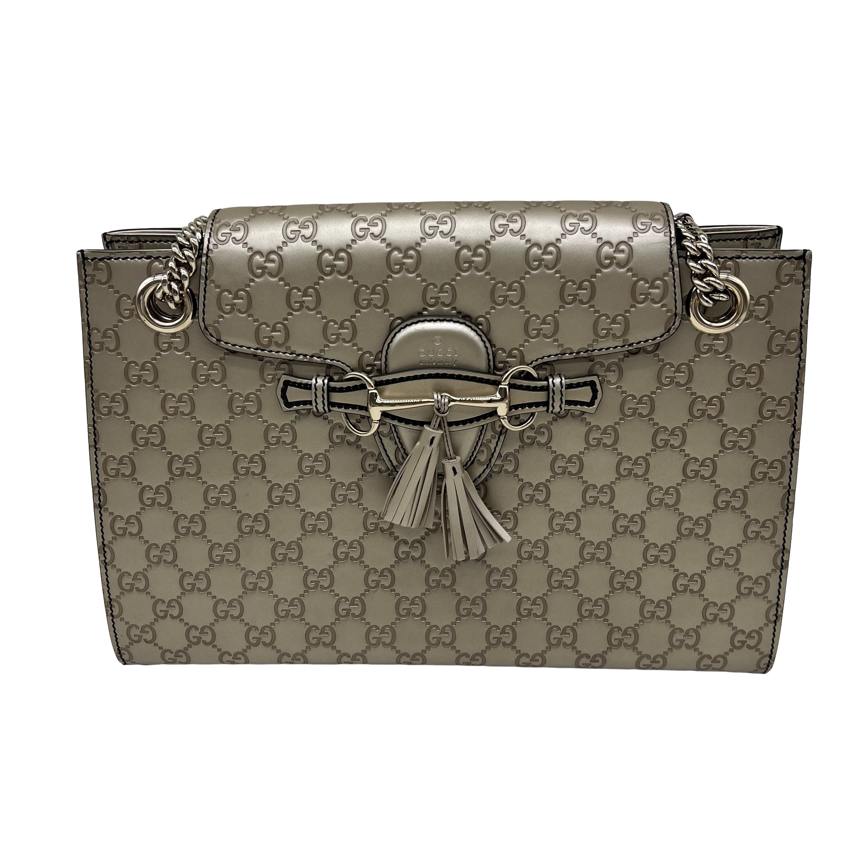 Gucci Gucci Emily Chain Shoulder Bag Gray Size ONE SIZE - 1 Thumbnail