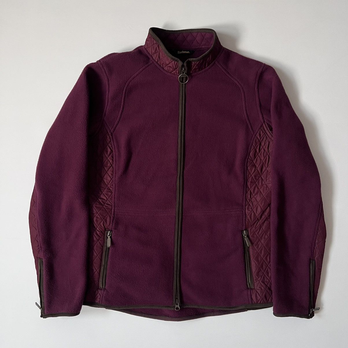 Barbour Barbour Triplebar Fleece Jacket Womens UK 14 US 10 Burgundy Size L / US 10 / IT 46 - 1 Thumbnail