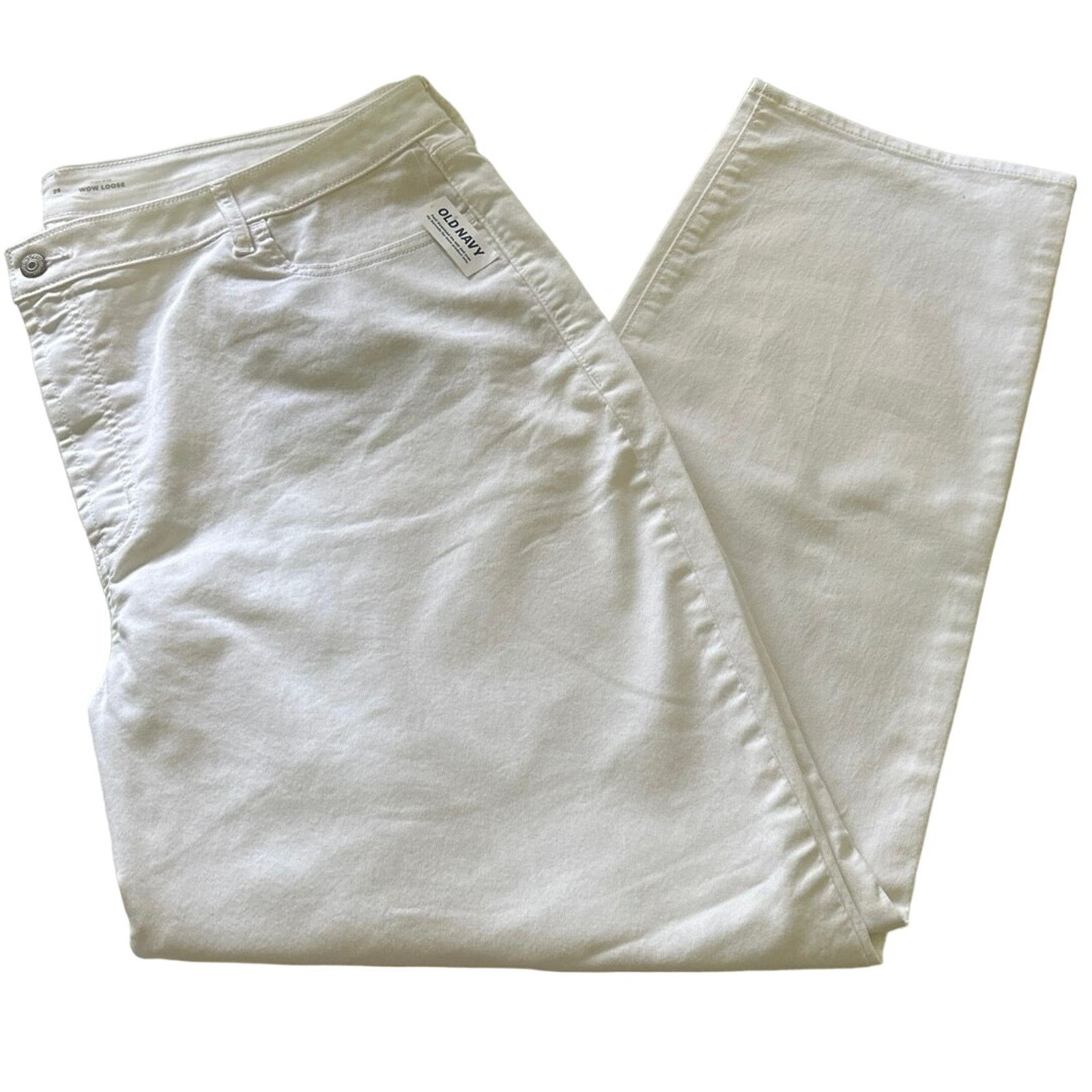 Old Navy Old Navy Womens White High Rise WOW Loose Jeans 28 Size 28" / US 6 / IT 42 - 2 Thumbnail