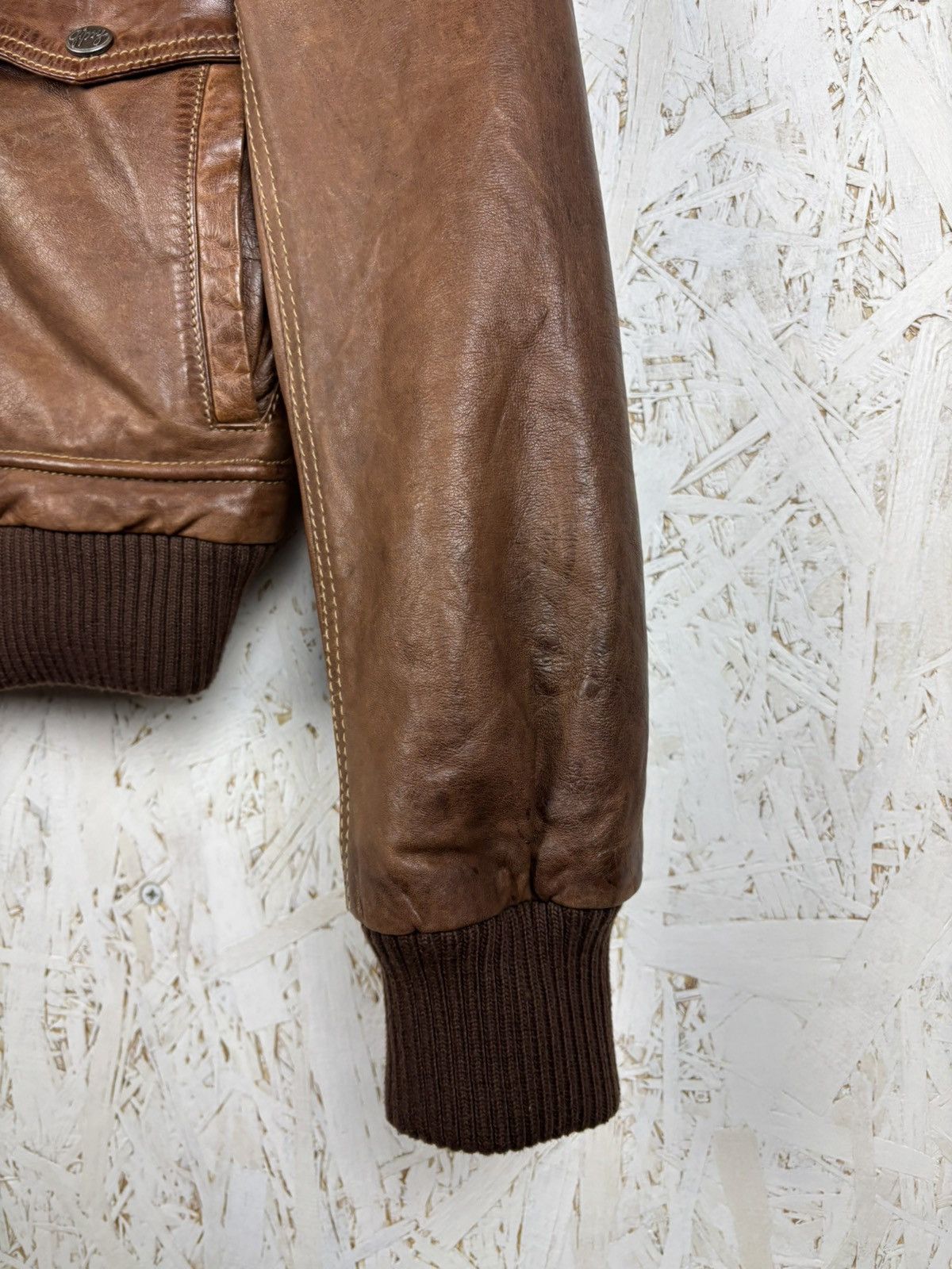 Leather Gipsy Vintage Brown Leather Bomber Jacket Size US M / EU 48-50 / 2 - 4 Thumbnail