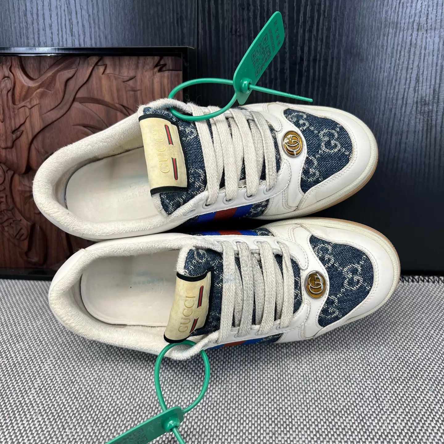 Gucci Gucci Distressed Sneaker Enamel Red & Blue Women's EU 35.5 Size US 5 / IT 35 - 7 Thumbnail
