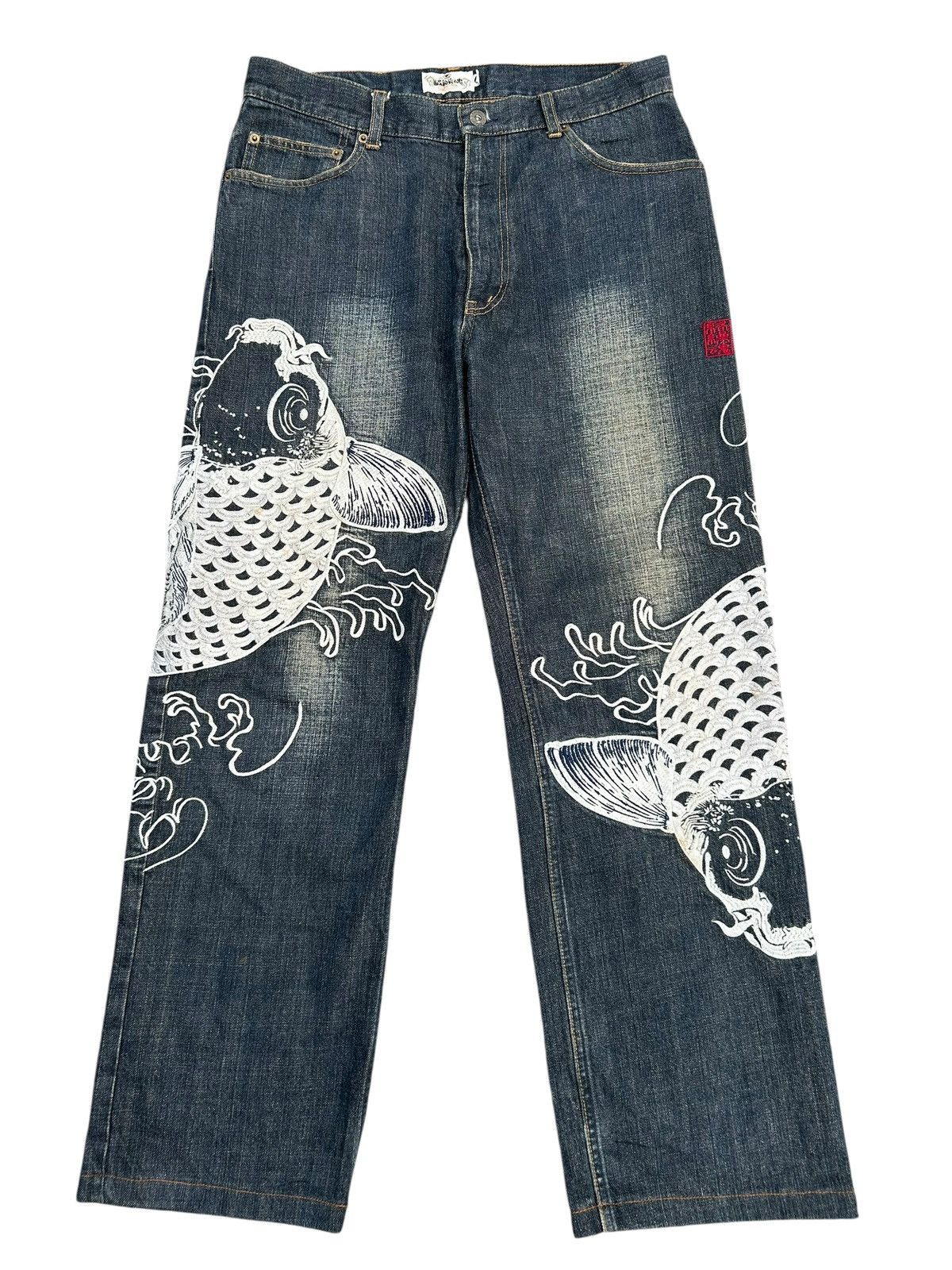 Kapital Karakuri Tamashii embroidery Rusty Japanese Denim Jeans Size US 34 / EU 50 - 2 Thumbnail