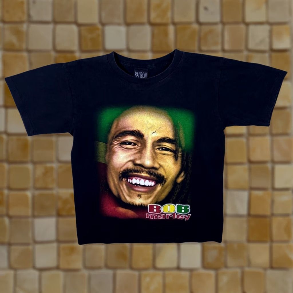 Vintage Vintage Bob Marley Rasta Reggae Tribute Music Band Black T-Shirt Medium Mens Short Sleeve Graphic Print Front Back Crew Neck T-Shirt Size US M / EU 48-50 / 2 - 1 Thumbnail