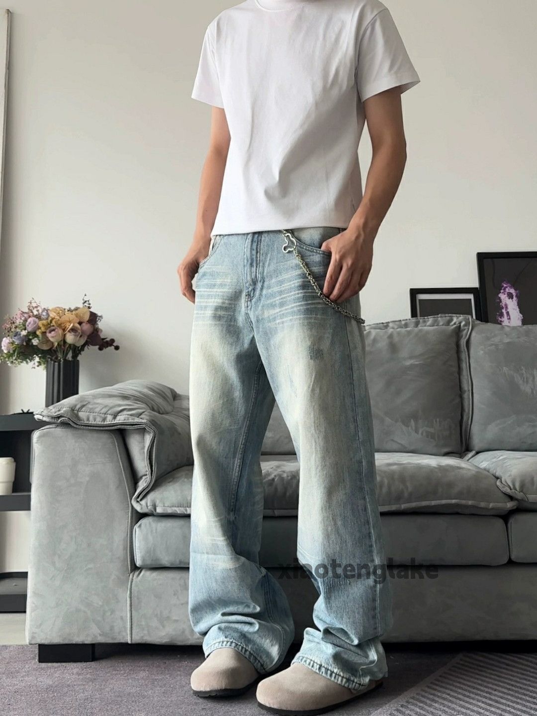 Jean × Vintage loose baggy washed faded bootcut yuppie jeans Size US 30 / EU 46 - 3 Thumbnail