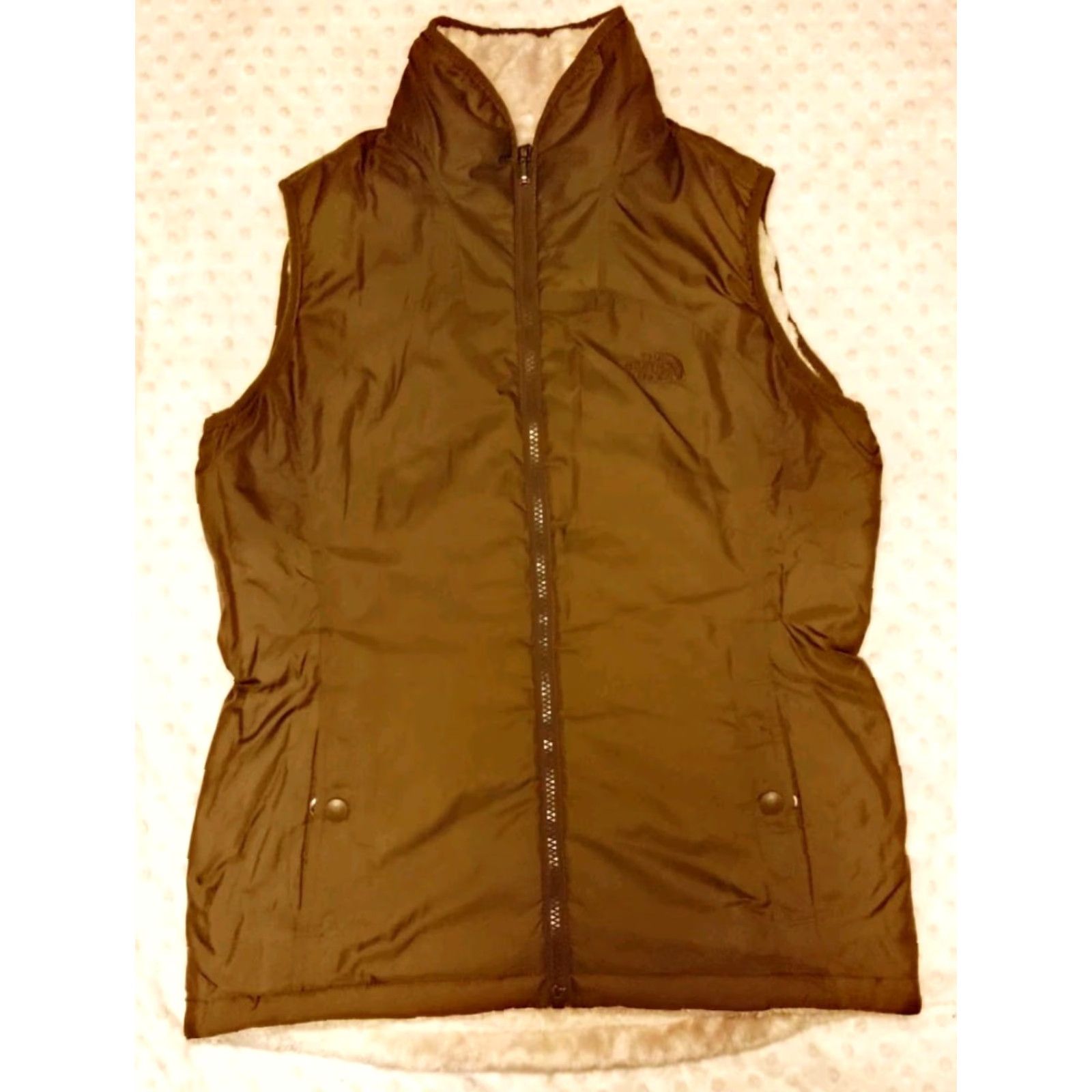 The North Face VINTAGE The North Face Shirt Womens 2 in 1 Reversible White Brown Fleece Coat Vest Jacket S Size S / US 4 / IT 40 - 5 Thumbnail