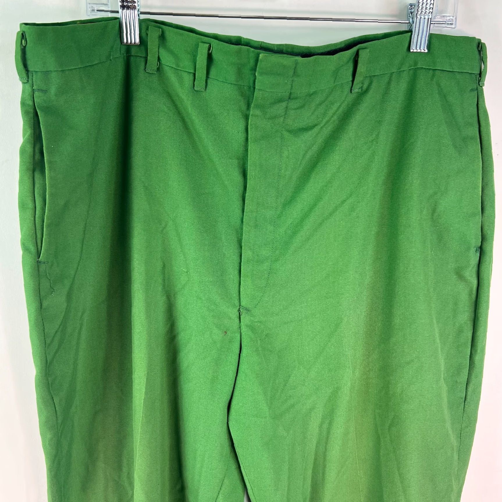 Sears Sears Mens Dress Pants Flat Front Straight Leg Green 38x27 - Cotton Blend - Regular - Inseam 27 - Vintage? No - Men’s Pants Size US 38 / EU 54 - 3 Thumbnail