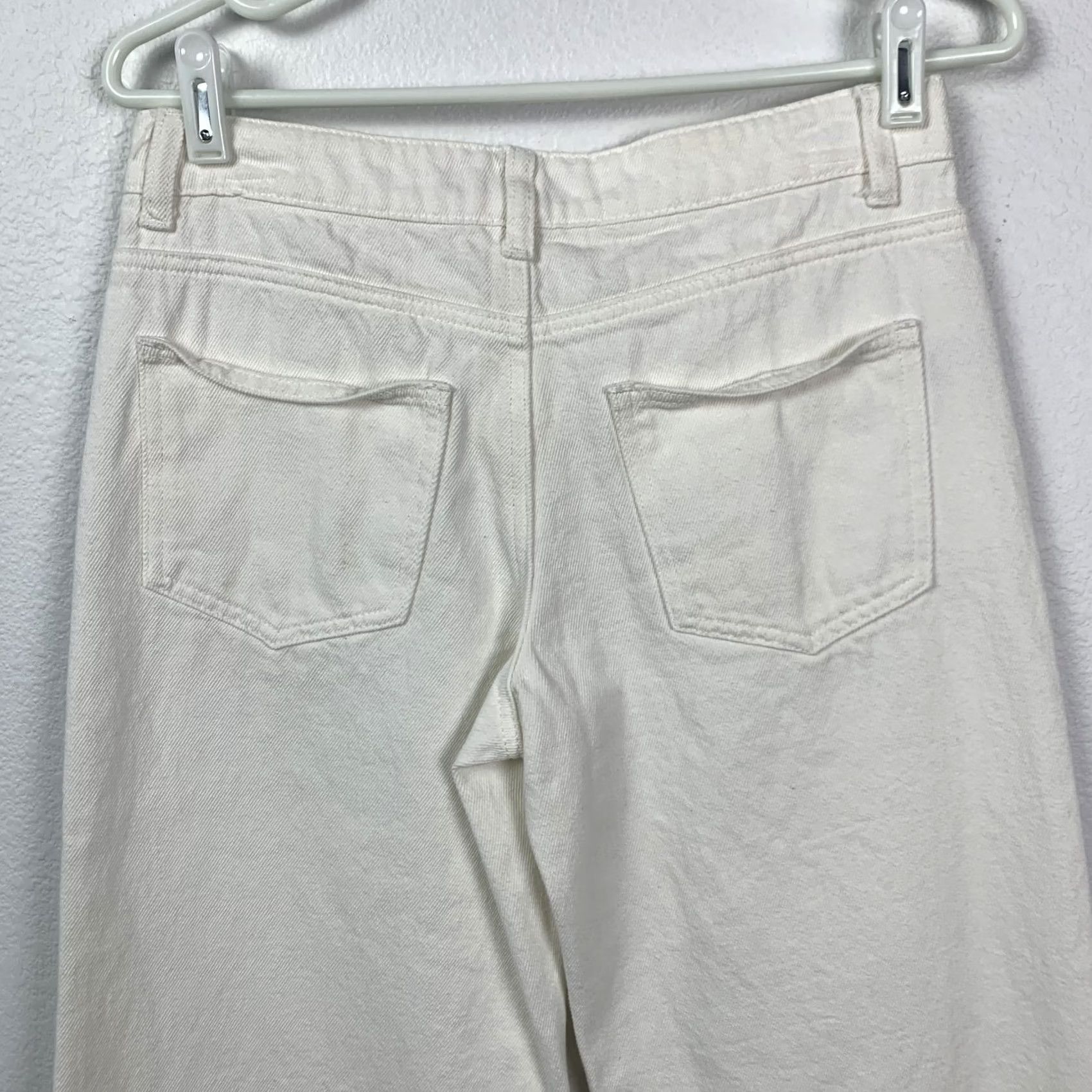 Vintage Edikted Women's White Denim Jeans Size S High Rise 5-Pocket Pocketed Wide-Leg Size 28" / US 6 / IT 42 - 7 Thumbnail