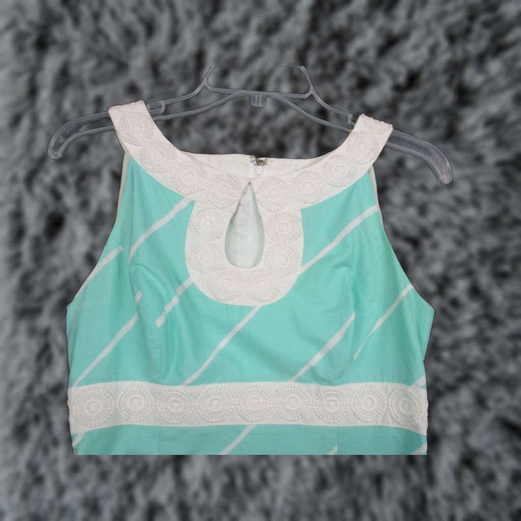Lilly Pulitzer Lilly Pulitzer Dress Womens 2 Sailor Aqua White Pink Butterfly Print Sleeveless Summer Dress Size XS / US 0-2 / IT 36-38 - 1 Thumbnail