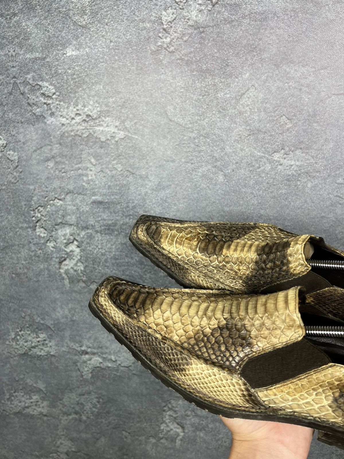Leather × Vintage Vintage Handcrafted Genuine Python Leather Shoes Size US 9 / EU 42 - 11 Thumbnail