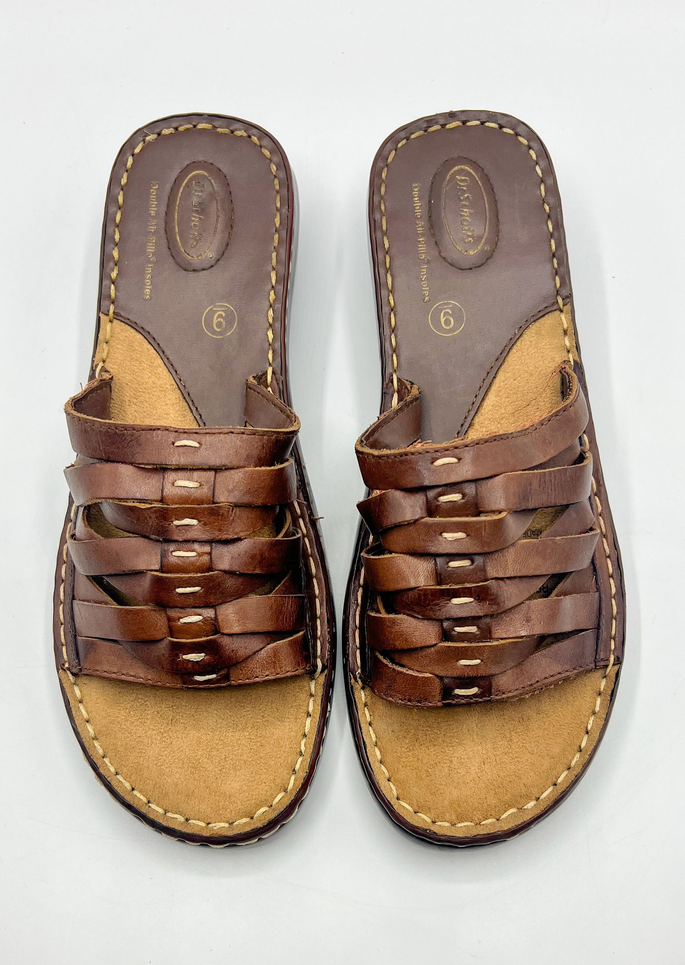 Scholl Dr. Scholl's Reba II Brown Woven Leather Mule Sandals Size US 9 / IT 39 - 3 Thumbnail