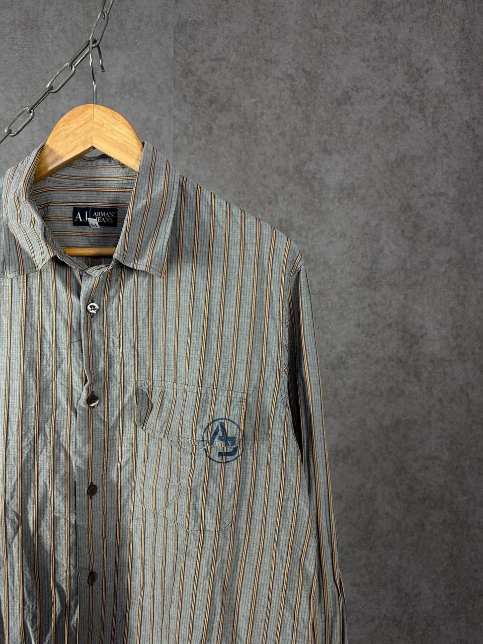 Armani Armani Jeans luxury vintage designer striped shirt Size US XL / EU 56 / 4 - 2 Thumbnail
