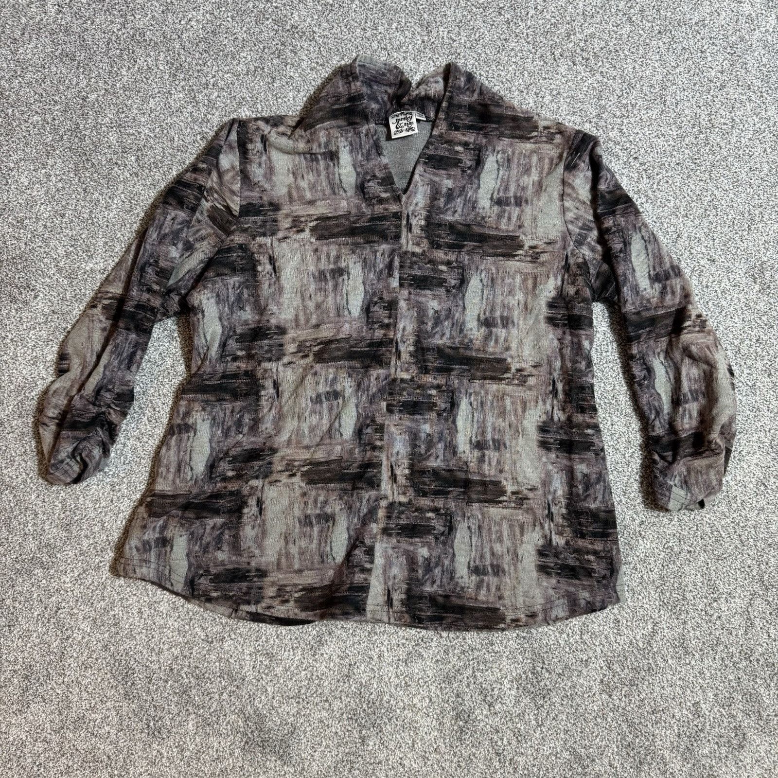 Other Parsley & Sage Top L Abstract Artsy Boho Witchy Button Up Size L / US 10 / IT 46 - 1 Thumbnail