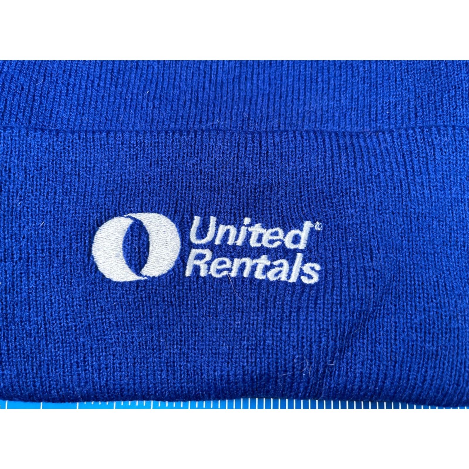 Port & Company VINTAGE United Rentals Beanie Toque Adult One Size Blue Knit Embroidered 100% Acrylic Size ONE SIZE - 2 Thumbnail
