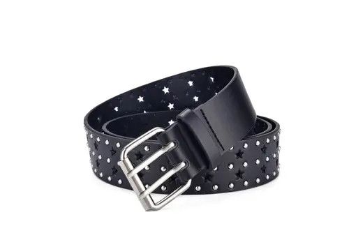 Leather × Vintage Star Hollow Double Row Belt Size ONE SIZE - 2 Thumbnail