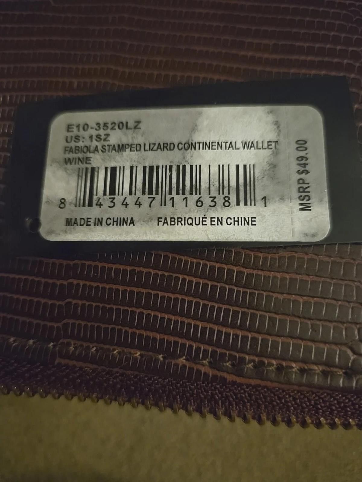 Bebe Bebe Fabiola Stamped Lizard Continental Wallet Wine MSRP $49 Size ONE SIZE - 4 Thumbnail