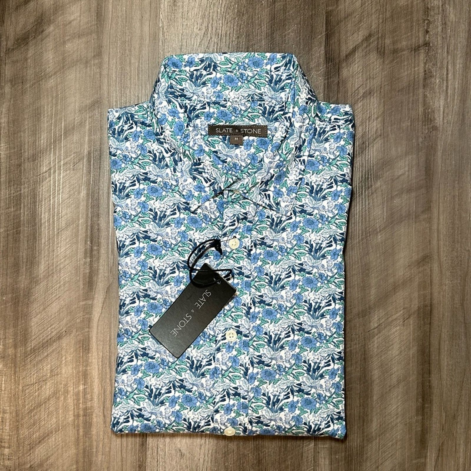 Slate & Stone Slate & Stone Garden Print Poplin Short Sleeve - Medium Size US M / EU 48-50 / 2 - 1 Thumbnail