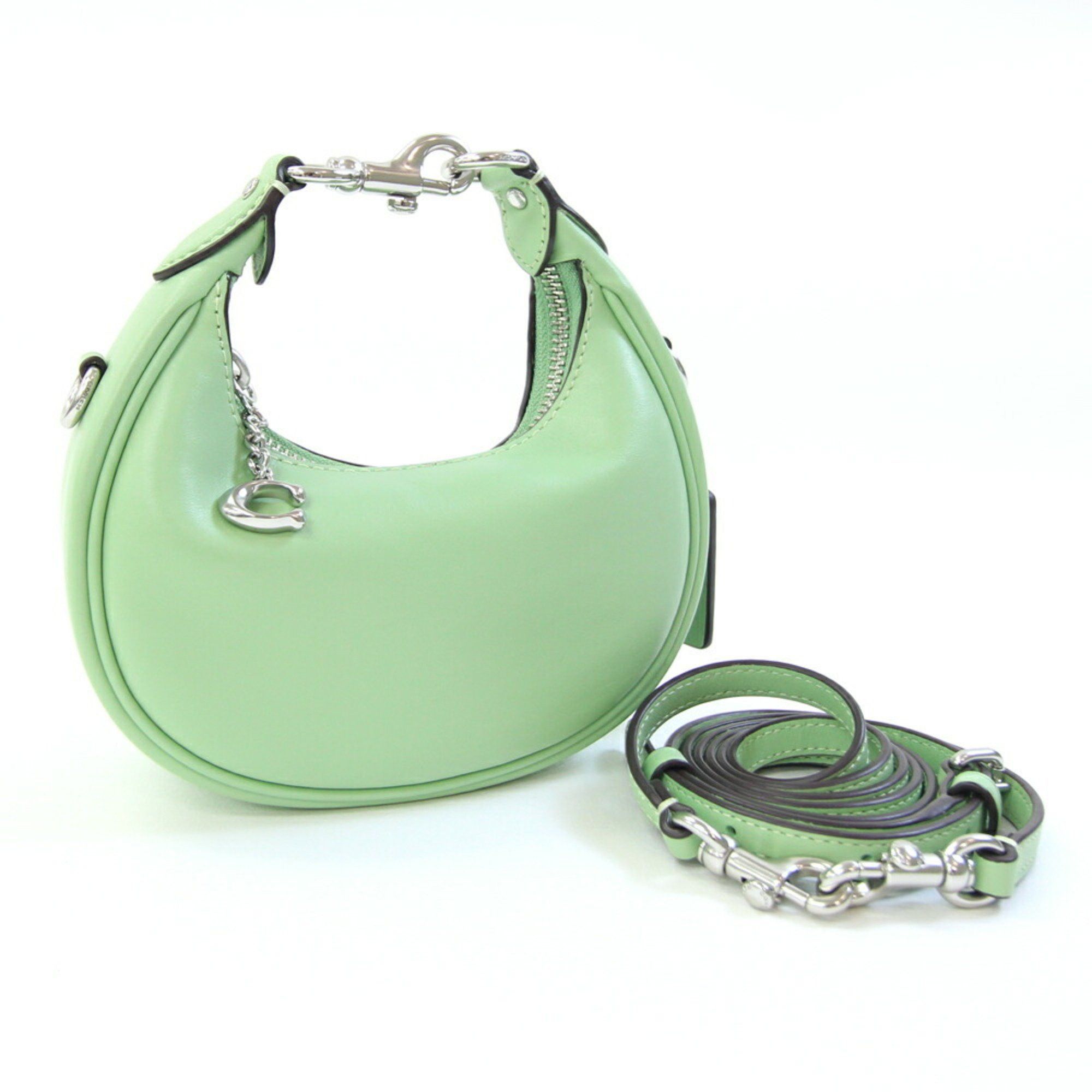 Coach Johnny CR508 shoulder bag in light green leather.