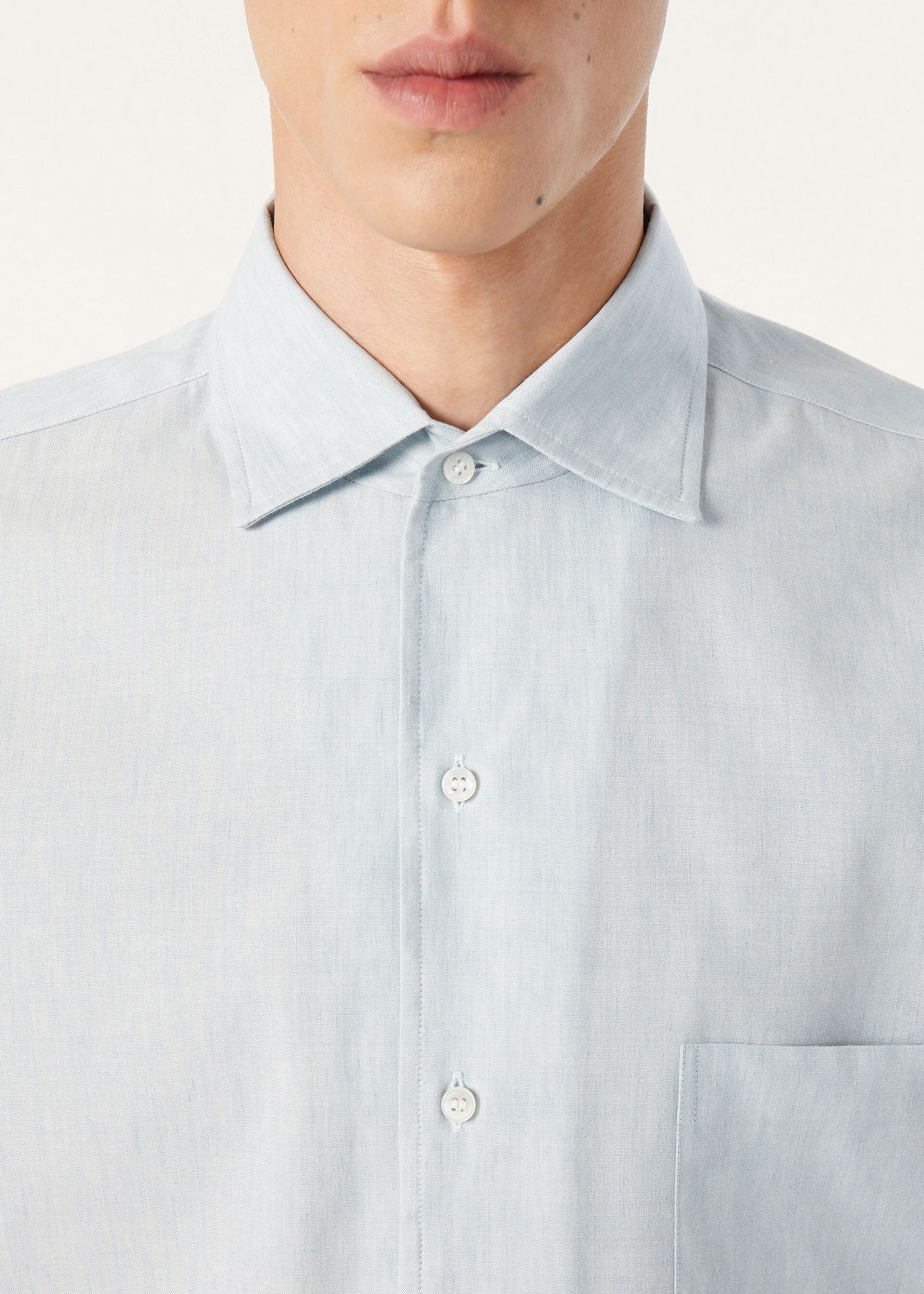 Loro Piana os11x0326 FAQ9777 André Shirt in Salt Bleached Blue Size US L / EU 52-54 / 3 - 3 Thumbnail