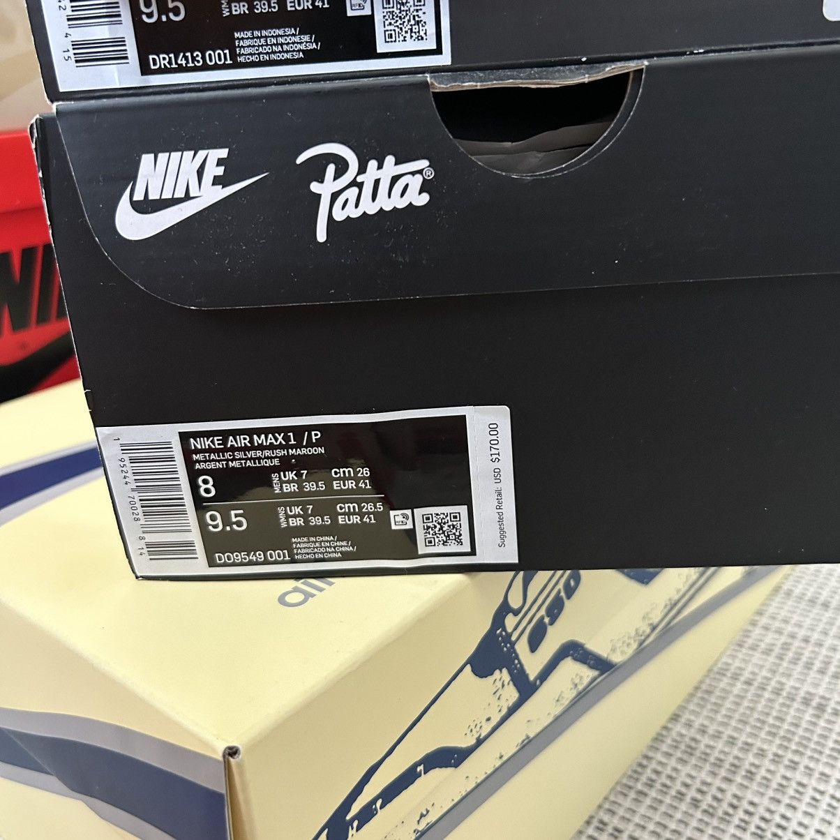 Nike × Patta 2021 Nike Air Max 1 Patta ‘Rush Maroon’ sz 8M Size US 8 / EU 41 - 9 Thumbnail