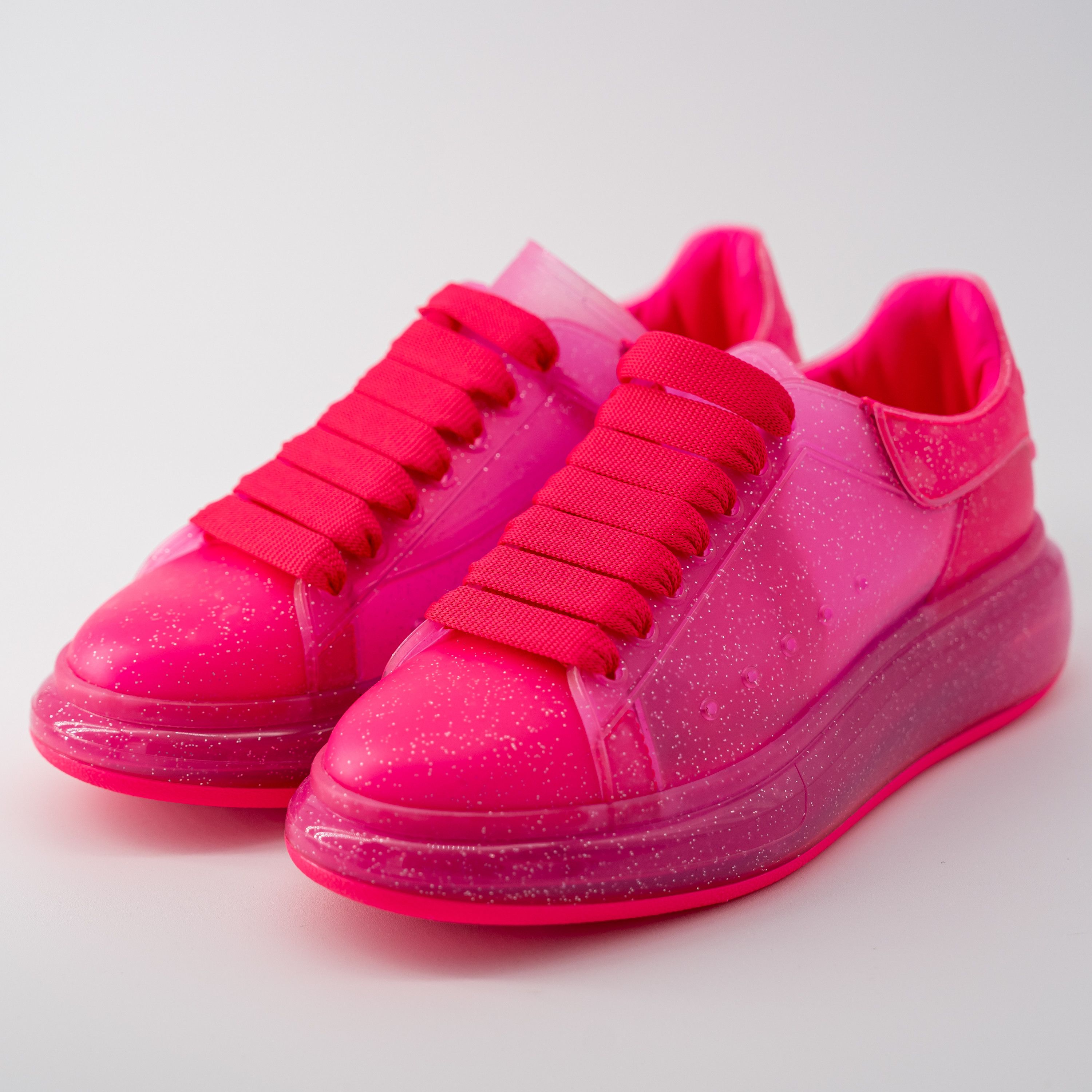 Alexander McQueen Oversized Sneakers Transparent Pink