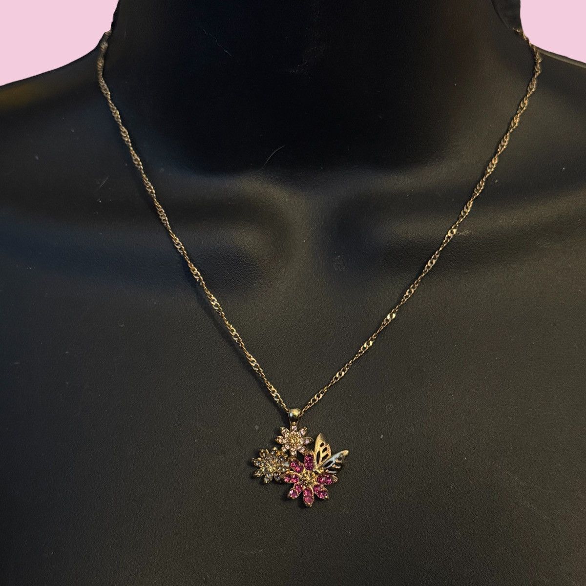 Charter Club Charter Club rhinestone flowers & butterfly pendant necklace Size ONE SIZE - 1 Thumbnail