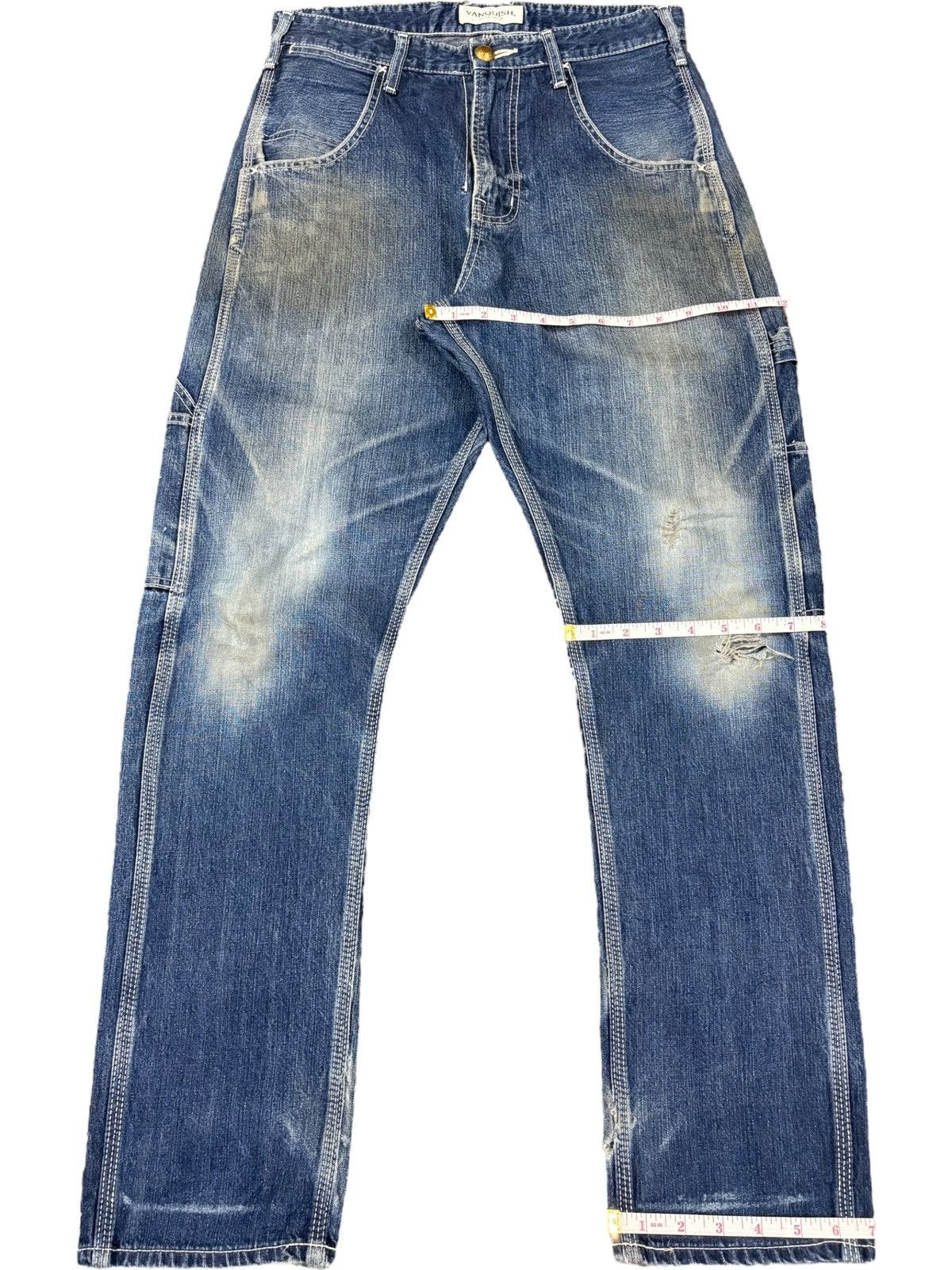 Vanquish Vintage Japanese Vanquish Mud Wash Distress Carpenter Jeans Size US 31 - 12 Thumbnail