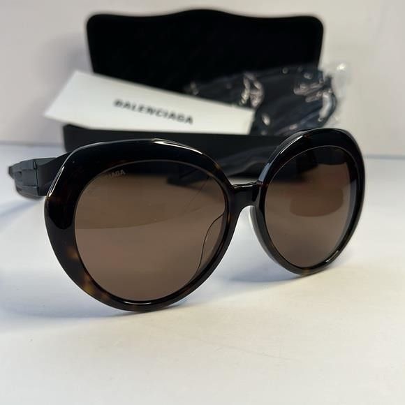Balenciaga New Authentic Balenciaga Black/Brown BB0024S Oversized Sungl Size ONE SIZE - 10 Thumbnail