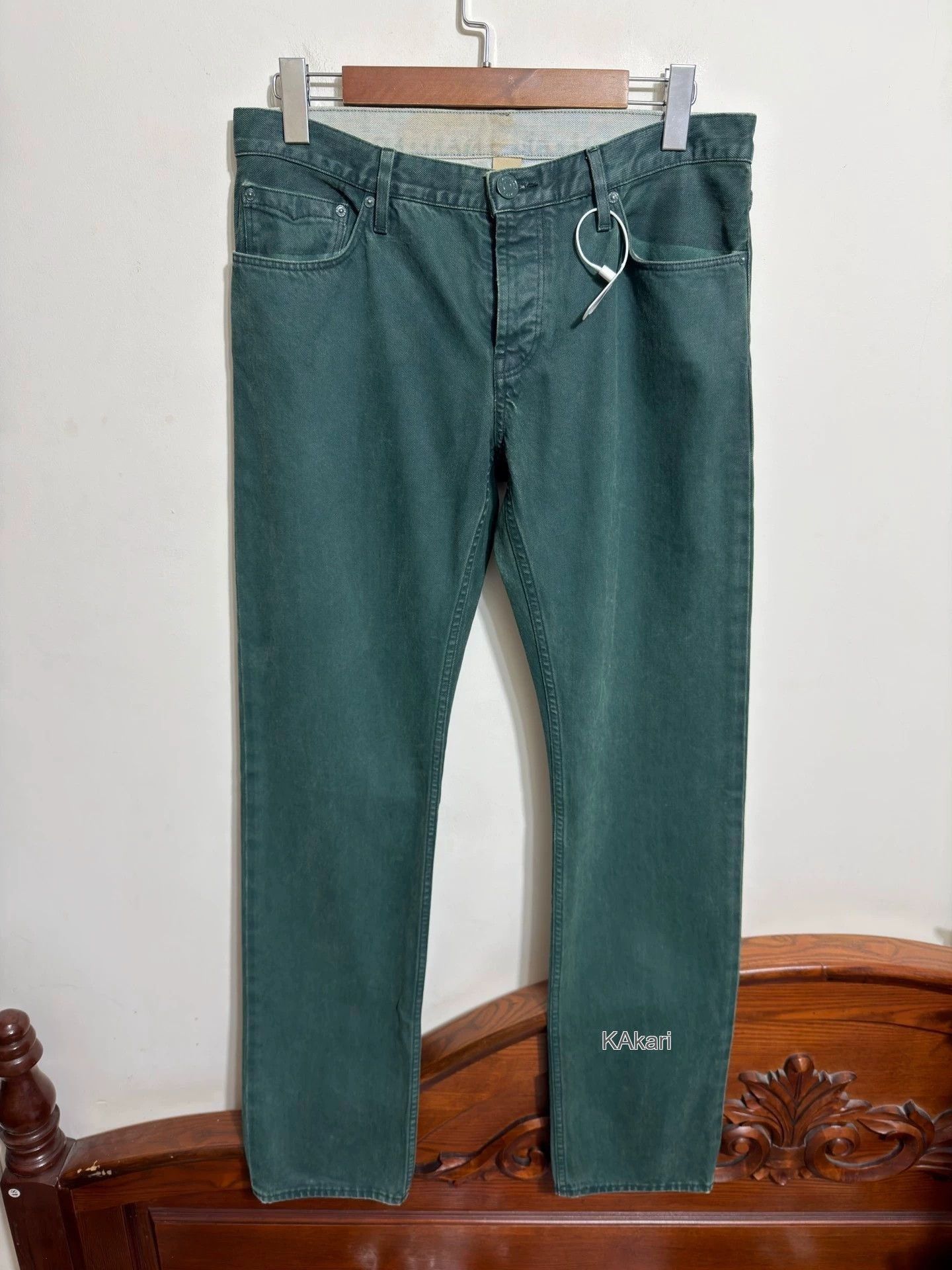 Burberry Green Denim Pants Size 32 Size US 26 / EU 42 - 1 Thumbnail