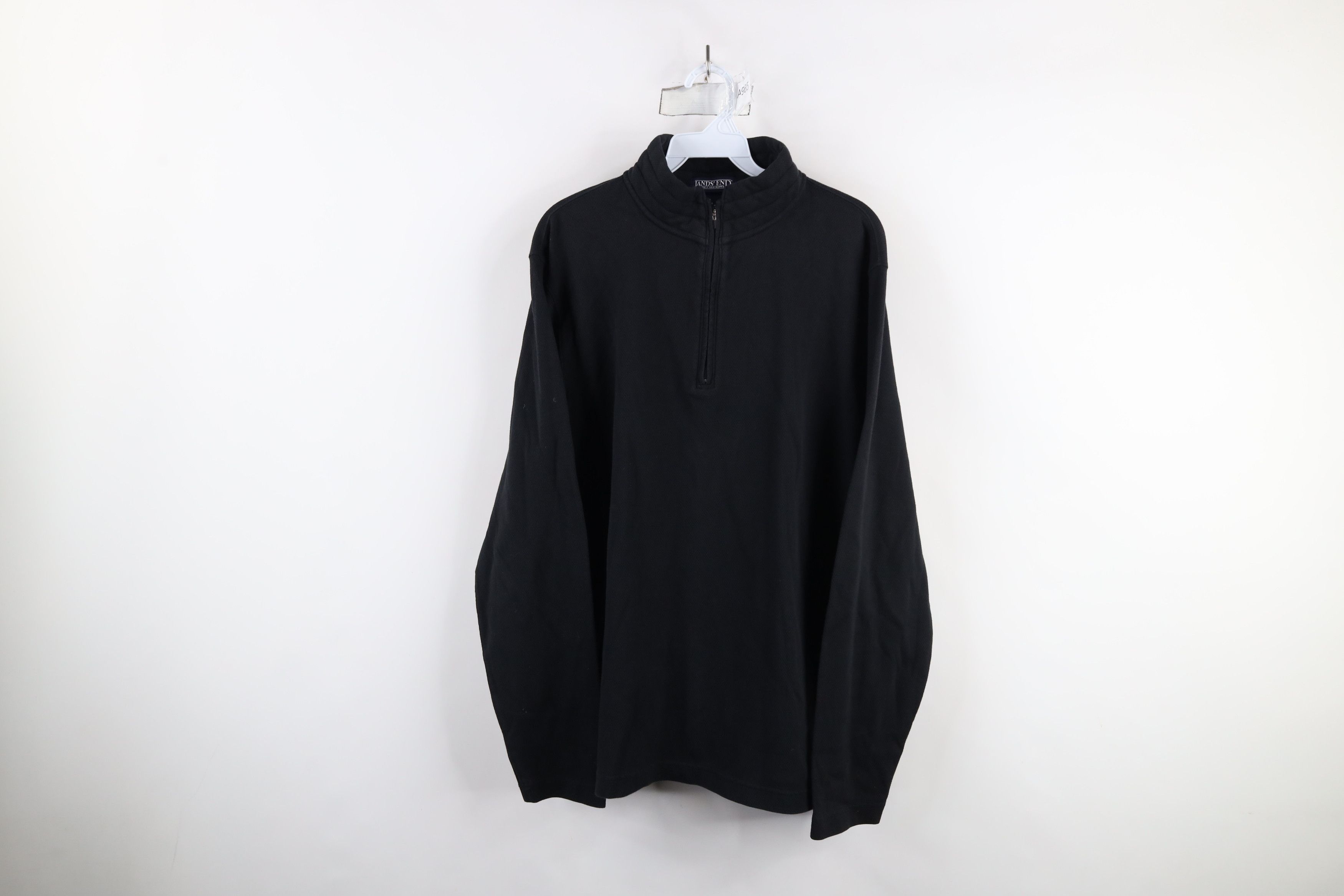 Lands' End × Vintage Vintage Lands End Thermal Knit Half Zip Sweater Black Size US L / EU 52-54 / 3 - 1 Thumbnail