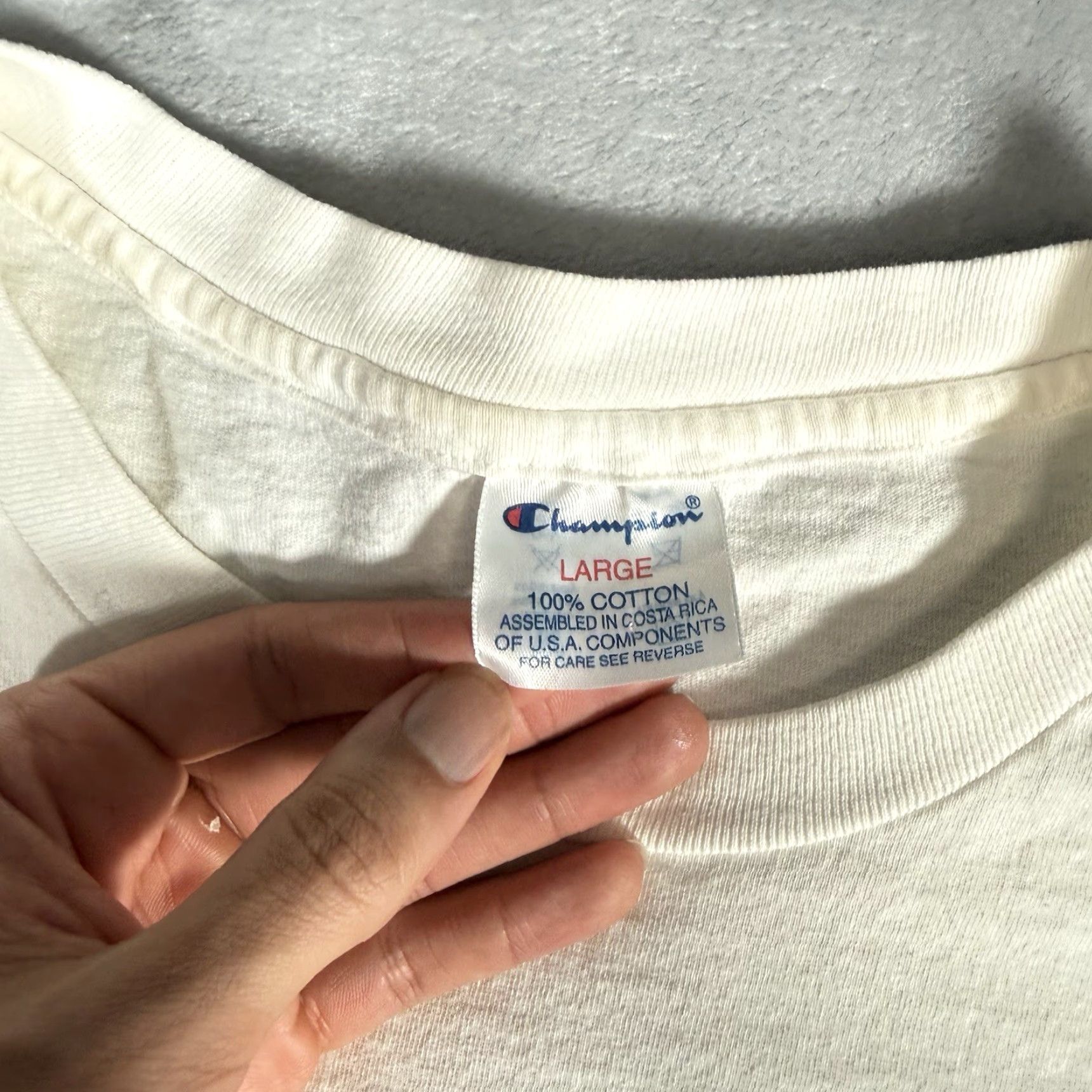 Champion VINTAGE Champion T-Shirt Mens Large Crewneck 90s White Size US L / EU 52-54 / 3 - 6 Thumbnail