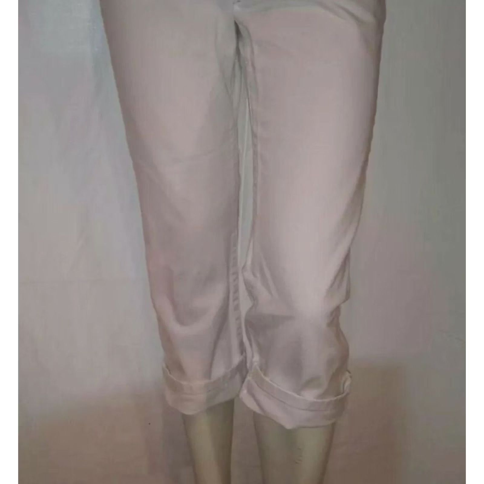 Tommy Hilfiger Tommy Hilfiger Womens White Jean Capri Pants 6 Tall 100% Cotton Casual Size 28" / US 6 / IT 42 - 6 Thumbnail