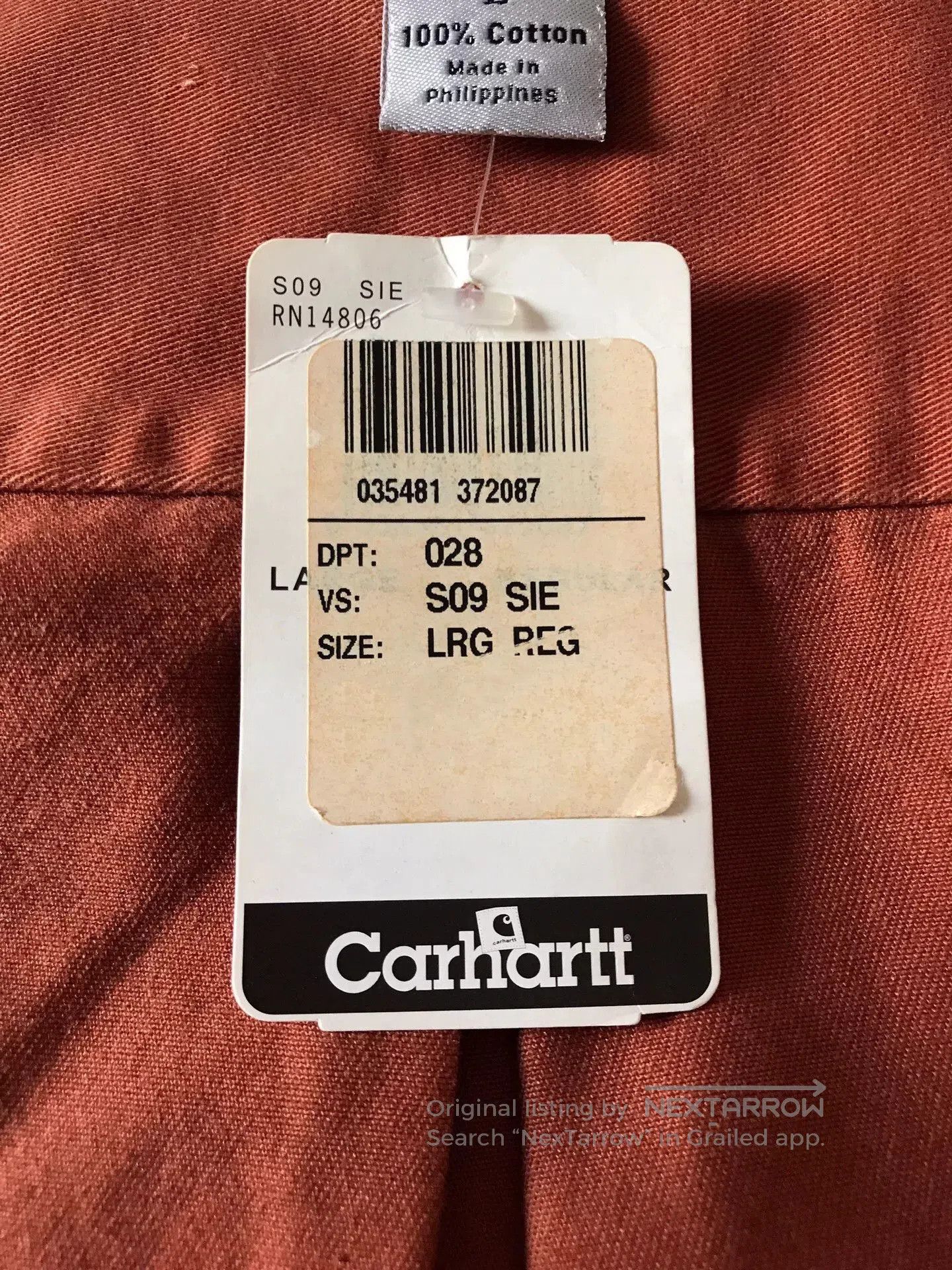 Carhartt Carhartt S09 SIE Red Work Shirt. Size US L / EU 52-54 / 3 - 7 Thumbnail