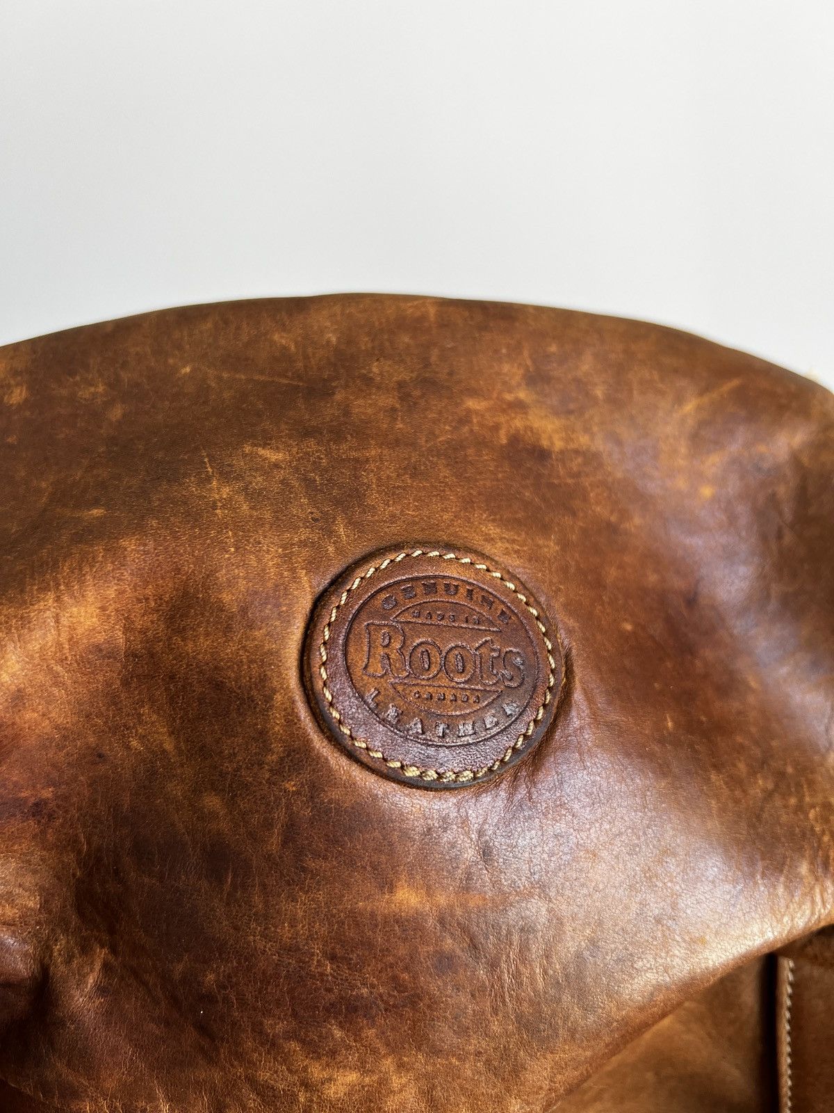 Roots Vintage Roots Tribal Leather Brown Knapsack, Made in Canada Size ONE SIZE - 15 Thumbnail