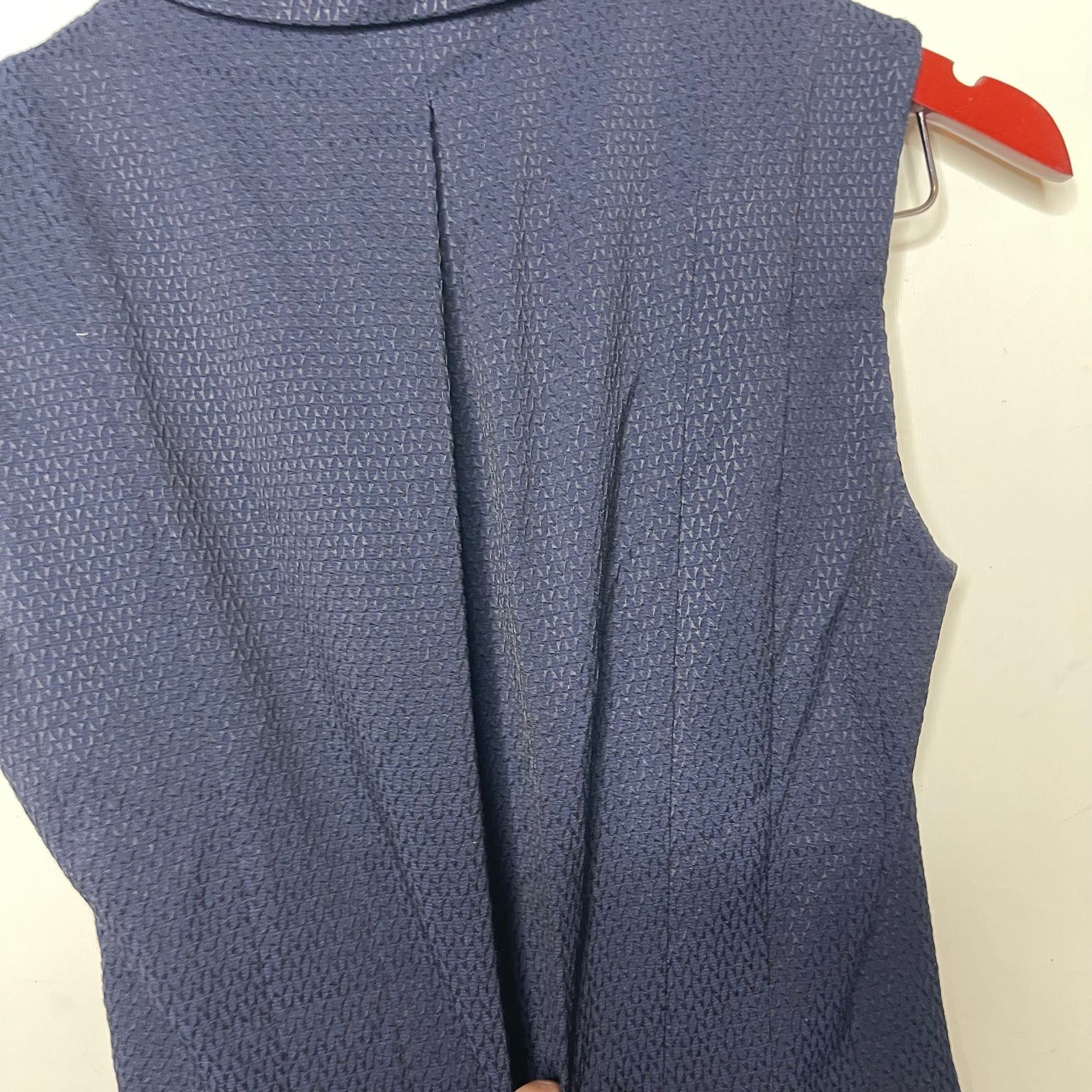 Kenzo Kenzo navy A-line texture sleeveless dress sz 36 US XS Size XS / US 0-2 / IT 36-38 - 8 Thumbnail
