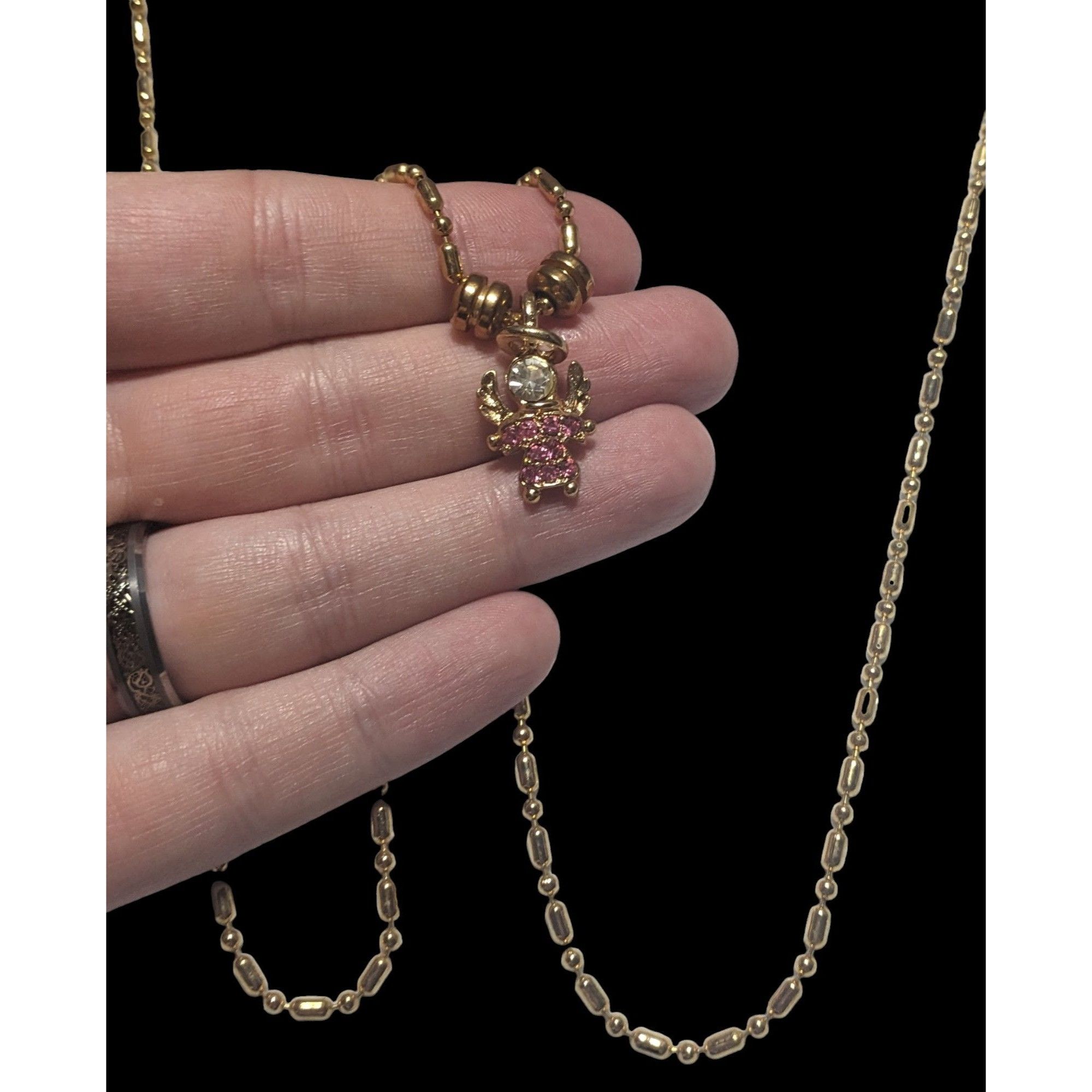 Other Vintage USA KLS Pink Angel Pendant Necklace Size ONE SIZE - 6 Thumbnail