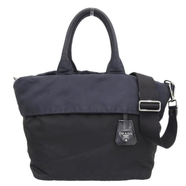 image of Prada Tessuto Reversible Tote Bag in Black, Women's