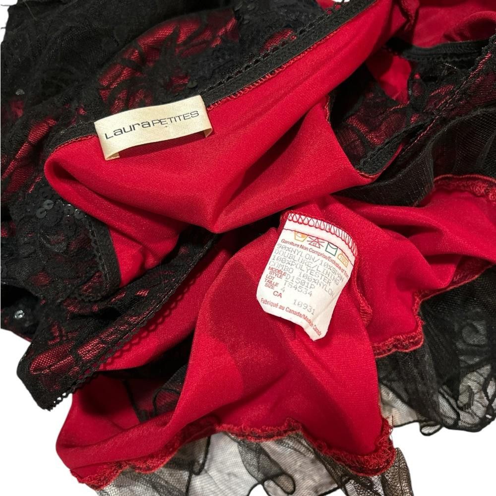 Designer Elegant Black and Red Lace Dress Size M / US 6-8 / IT 42-44 - 5 Thumbnail