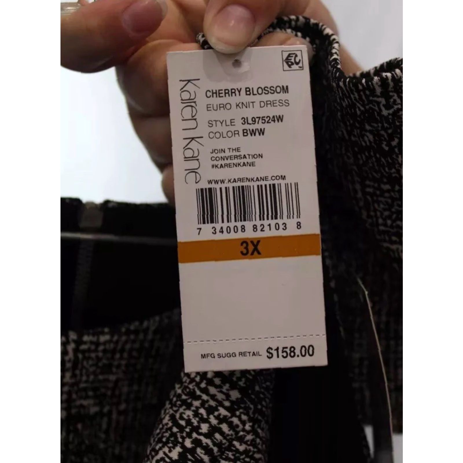 Vintage NEW NWT Women Karen Kane Cherry Blossom Gray Plaid Euro Knit Dress Size 3X XXXL Size XXL / US 16-18 / IT 52-54 - 3 Thumbnail