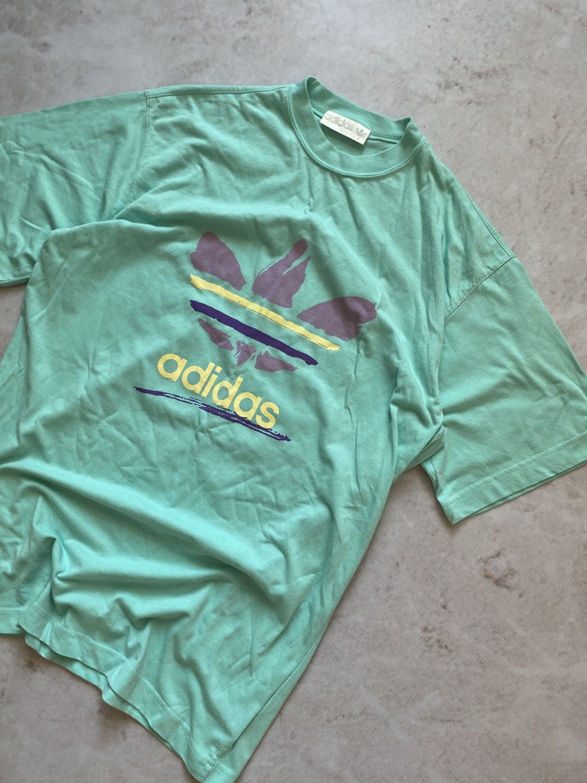 Adidas × Vintage Vintage 90s adidas Mint T-shirt Y2k style Size US S / EU 44-46 / 1 - 3 Thumbnail