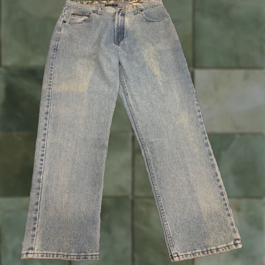 Vintage VINTAGE McKenzie Tribe Jeans Denim 35x29.5 Regular Men Blue 5-Pocket USA 90s Theme Mens Size US 35 - 1 Thumbnail