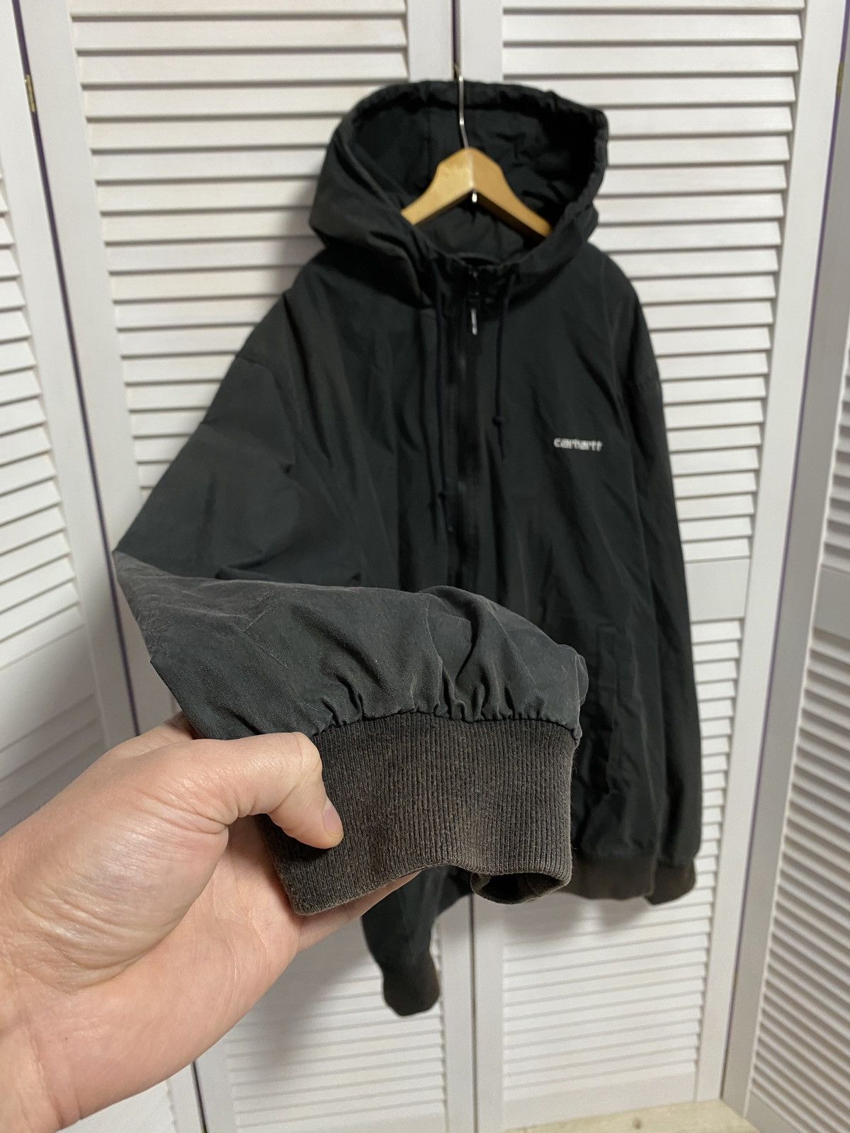 Carhartt × Vintage 🖤 Carhartt faded black hooded jacket vintage streetwear hype Size US XL / EU 56 / 4 - 1 Thumbnail