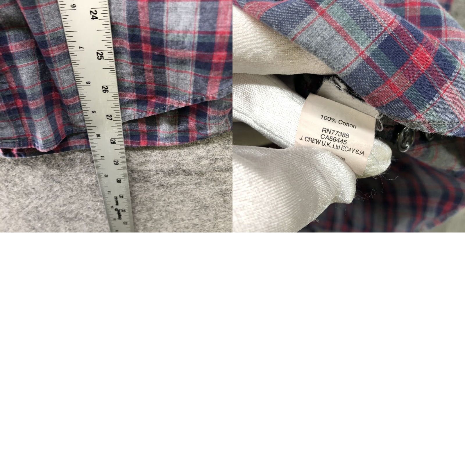 J.Crew J. Crew Mens Shirt Extra Large XL Navy Red Plaid Cotton Size US S / EU 44-46 / 1 - 8 Thumbnail