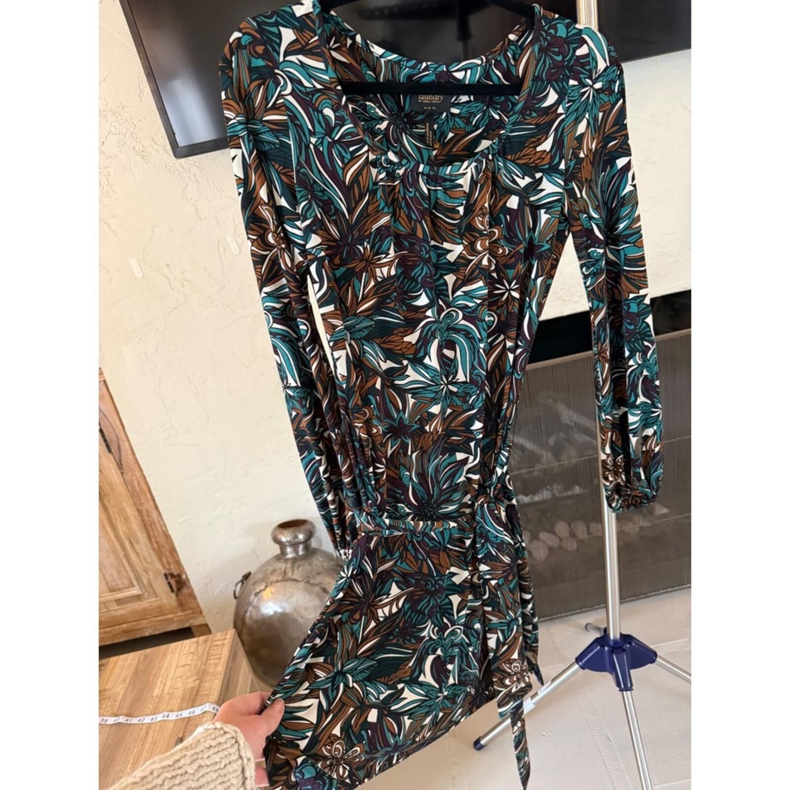 Other Laundry by Shelli Segal Floral Wrap Dress Long Sleeve 0 Size XS / US 0-2 / IT 36-38 - 2 Thumbnail