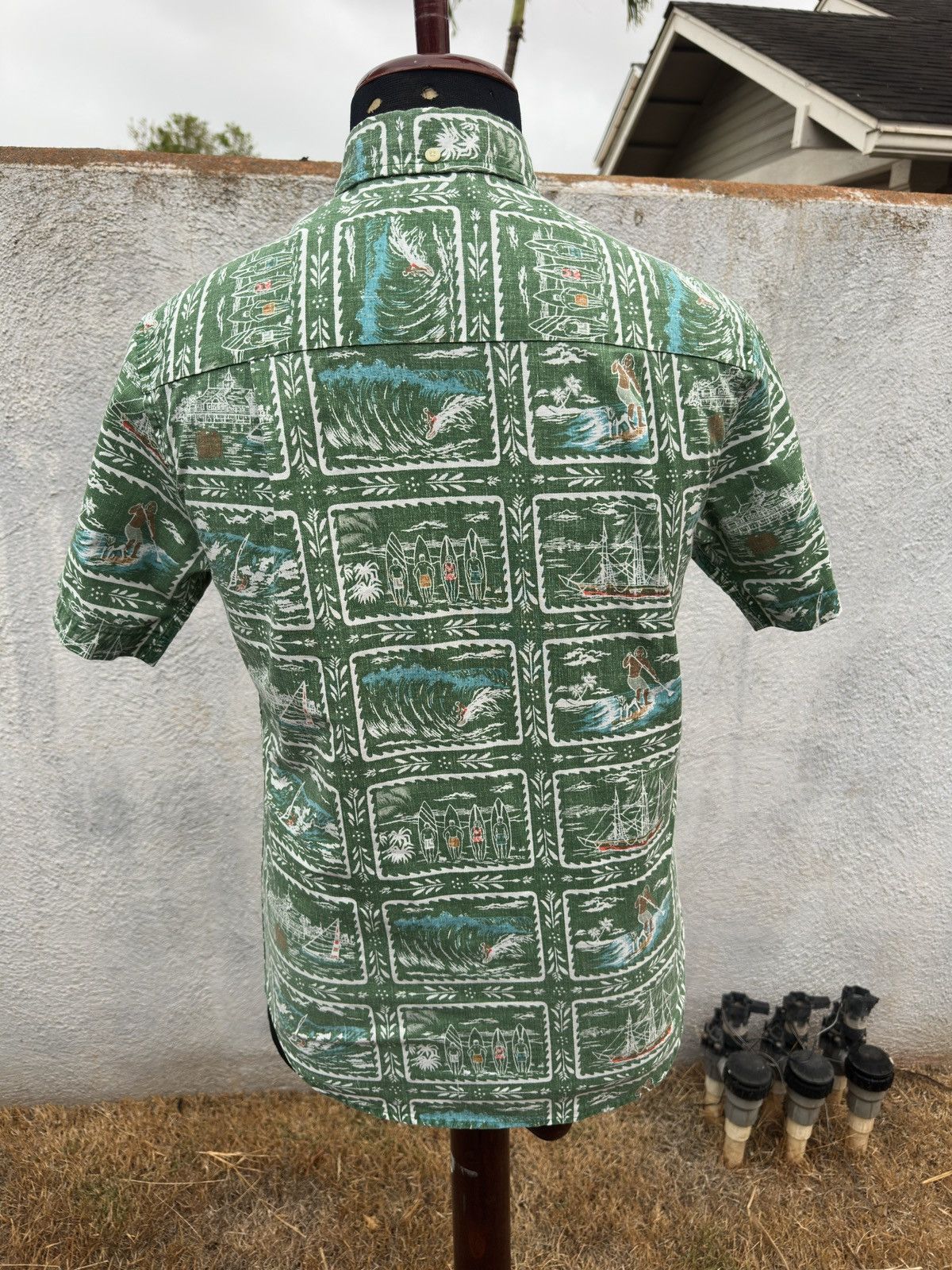 Reyn Spooner PreOwned Reyn Spooner Tailored Fit Green Hawaiian Men's S Size US S / EU 44-46 / 1 - 2 Thumbnail
