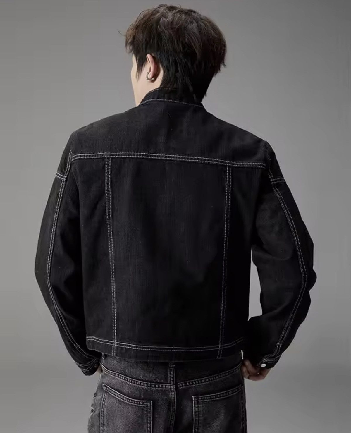 Japanese Brand Fireman Clasp Contrast-Stitch Denim Jacket - Black Size US M / EU 48-50 / 2 - 11 Thumbnail