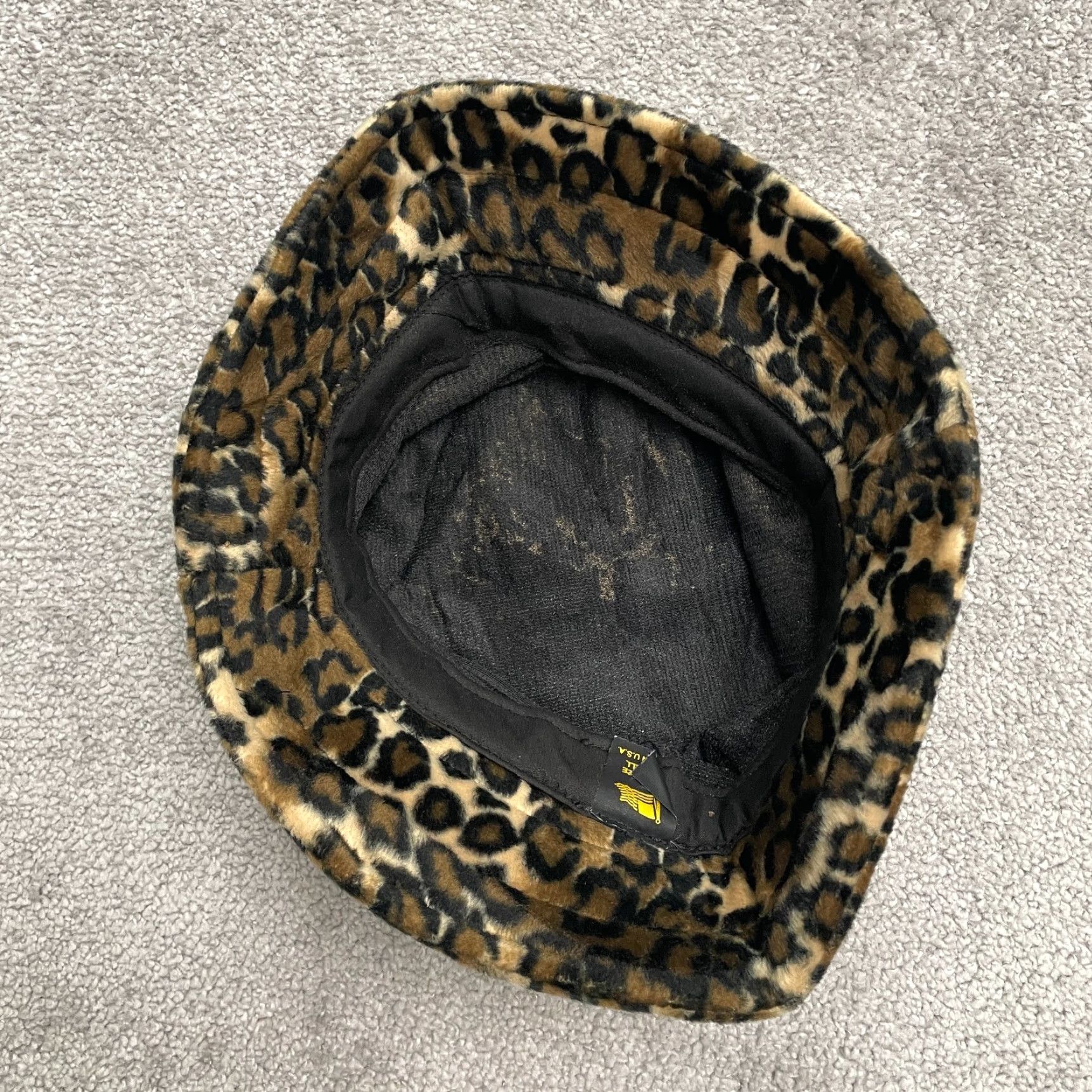 Vintage Unbranded Soft Plush Bucket Hat Women One Size Brown Leopard Animal Print Casual Size ONE SIZE - 3 Thumbnail